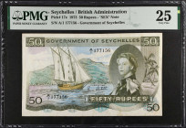SEYCHELLES. Government of Seychelles. 50 Rupees, 1973. P-17e. PMG Very Fine 25.
Estimate $300.00 - $450.00