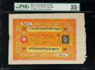 TIBET. Government of Tibet. 100 Srang, ND (1942-59). P-11b. PMG About Uncirculated 55 Net. Edge Damage.
PMG comments "Edge Damage".
Estimate $150.00...