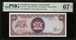 TRINIDAD & TOBAGO. Central Bank of Trinidad and Tobago. 20 Dollars, 1964 (ND 1977). P-33a. PMG Superb Gem Uncirculated 67 EPQ.
Estimate $150.00 - $20...