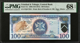 TRINIDAD & TOBAGO. Lot of (2). Central Bank of Trinidad and Tobago. 50 & 100 Dollars, 2006-15. P-51c & 59. PMG Superb Gem Uncirculated 68 EPQ.
Estima...