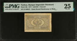 TURKEY. Banque Imperiale Ottomane. 1 Kurush, 1877. P-46c. PMG Very Fine 25.
Estimate $75.00 - $150.00