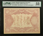 TURKEY. Banque Imperiale Ottomane. 100 Kurush, 1876-78. P-51a. PMG About Uncirculated 53.
PMG comments "Small Tears".
Estimate $150.00 - $250.00