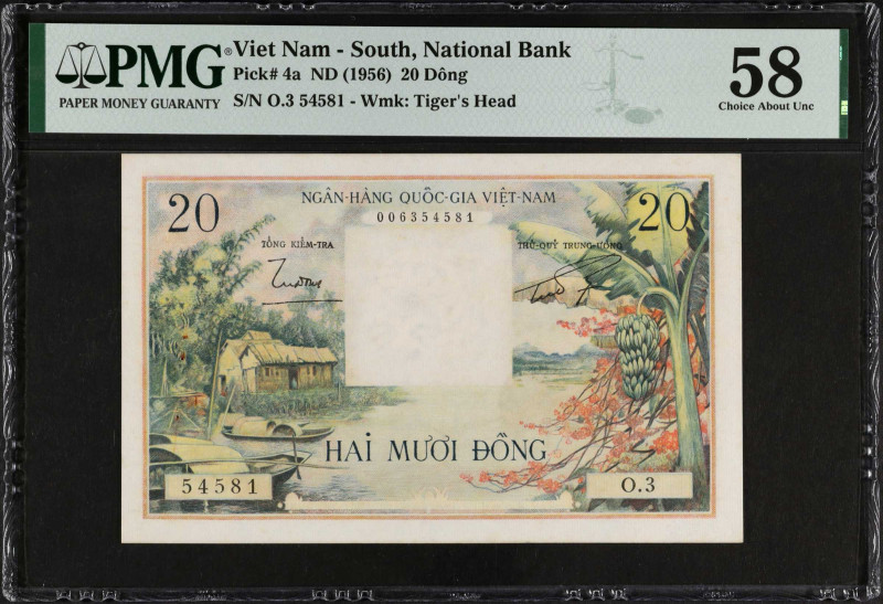 VIETNAM, SOUTH. Lot of (2). Ngan Hang Quoc Gia Viet Nam. 20 Dong, ND (1956-62). ...