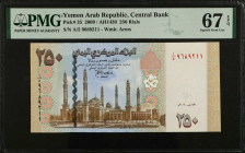 YEMEN, ARAB REPUBLIC. Central Bank of Yemen. 250 Rials, 2009. P-35. PMG Superb Gem Uncirculated 67 EPQ.
Estimate $30.00 - $50.00