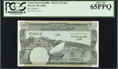YEMEN, DEMOCRATIC REPUBLIC. Bank of Yemen. 500 Fils, ND (1984). P-6. PCGS Currency Gem New 65 PPQ.
Estimate $100.00 - $200.00