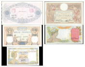 MIXED LOTS. Indo-China & France. Lot of (5). Mixed Banks. Mixed Denominations, ND (1937-1954). P-Various. Very Fine.
A grouping of four French notes ...