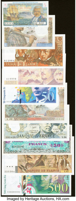 France Group Lot of 10 Examples Choice About Uncirculated-Crisp Uncirculated. Pi...