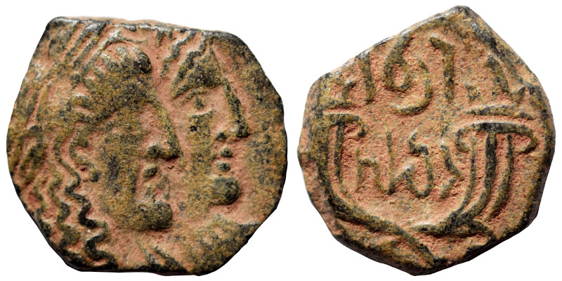 NABATAEA. Rabbel II, with Gamilat, 70-106. Ae (bronze, 1.87 g, 15 mm), Petra. Ju...