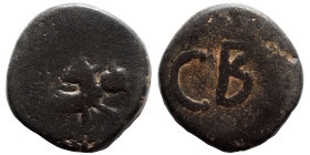 Uncertain. Ae (bronze, 4.22 g, 17 mm). Uncertain animal to right, head left. Rev. CB (?). Fine.