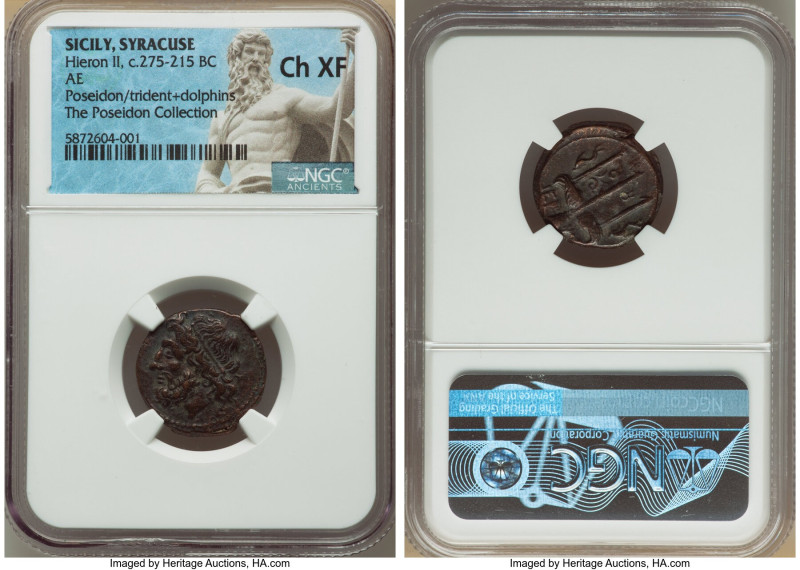 SICILY. Syracuse. Hieron II (ca. 275-215 BC). AE litra (19mm, 8h). NGC Choice XF...