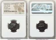 ZEUGITANA. Carthage. Second Punic War Issue (ca. 221-201 BC). AE (22mm, 6.64 gm, 12h). NGC AU 4/5 - 4/5. Head of Tanit left, wreathed with grain, wear...