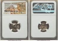 MACEDONIAN KINGDOM. Alexander III the Great (336-323 BC). AR drachm (18mm, 4.30 gm, 12h). NGC XF 4/5 - 3/5. Late lifetime-early posthumous issue of Te...