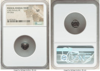 PHOCIS. Ca. 5th century BC. AR obol (10mm, 3h). NGC VF. Φ-Ο, facing head of bull / Forepart of boar running right, within incuse square. BCD Phokis 19...