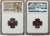 EUBOEA. Chalcis. Ca. 338-271 BC. AR drachm (18mm, 3.49 gm, 11h). NGC Choice VF 5/5 - 4/5, Fine Style, light marks. Head of nymph right, wearing pendan...