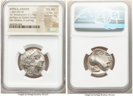 ATTICA. Athens. Ca. 440-404 BC. AR tetradrachm (24mm, 17.18 gm, 8h). NGC Choice AU 5/5 - 4/5. Mid-mass coinage issue. Head of Athena right, wearing ea...