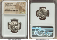 ATTICA. Athens. Ca. 440-404 BC. AR tetradrachm (24mm, 17.17 gm, 4h). NGC Choice XF 5/5 - 4/5. Mid-mass coinage issue. Head of Athena right, wearing ea...