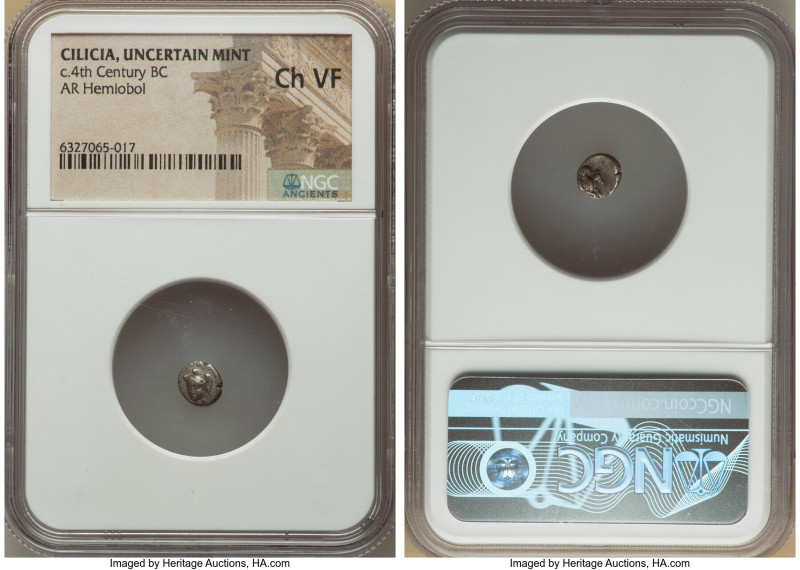 CILICIA. Uncertain mint. Ca. 4th century BC. AR hemiobol (7mm). NGC Choice VF. H...