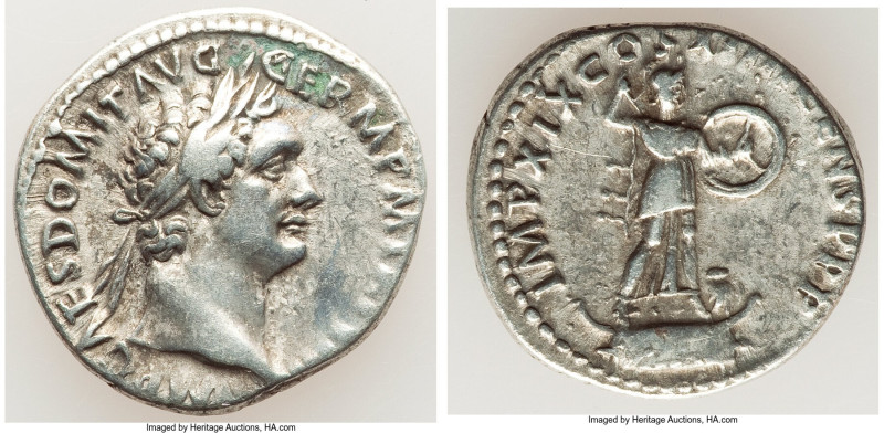 Domitian, as Augustus (AD 81-96). AR denarius (19mm, 3.36 gm, 7h). Choice VF. Ro...