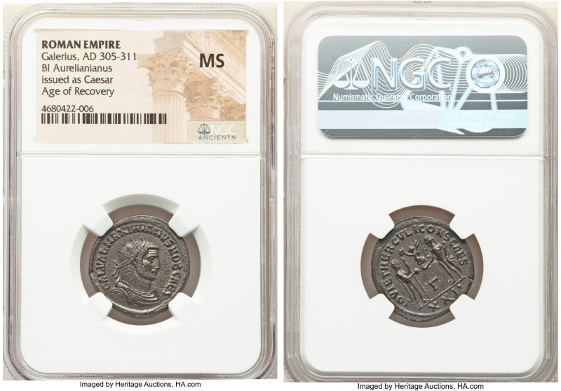 Galerius, as Caesar (AD 305-311). BI antoninianus (22mm, 11h). NGC MS. Antioch, ...