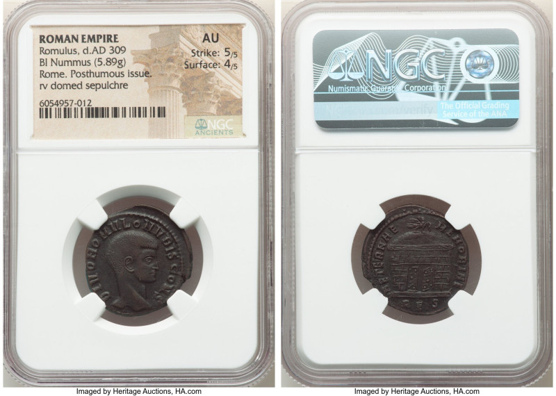 Divus Romulus (died AD 309). BI follis or nummus (24mm, 5.89 gm, 12h). NGC AU 5/...