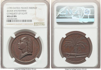 Napoleon bronze Restrike "Conquest of Upper Egypt" Medal 1799-Dated MS63 Brown NGC, Julius-694. 35mm. By Galle. A silky espresso Restrike emblematic o...