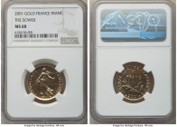 Republic gold "Sower" Franc 2001 MS68 NGC, KM925.1a. Sold with original case of issue and COA #1691. 

HID09801242017

© 2022 Heritage Auctions | All ...