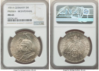 Prussia. Wilhelm II 5 Mark 1901-A MS65 NGC, Berlin mint, KM526. Struck to commemorate the 200th anniversary of the establishment of the Kingdom of Pru...
