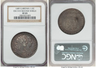 William & Mary 1/2 Crown 1689 XF45 NGC, KM472.2, S-3435. ESC-510. Second shield variety. Toned with violet, rose, turquoise and blue toning. 

HID0980...