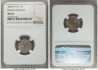 Roman Republic 4 Baiocchi 1849-R MS64 NGC, Rome mint, KM24. Reflective fields clothed in a mocha and tan patina. 

HID09801242017

© 2022 Heritage Auc...