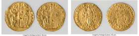 Venice. Pair of Uncertified gold Zechini XF, (cf. KM755). Both in the name of Ludovico Manin (1789-1797), one appears to be a contemporary imitation. ...