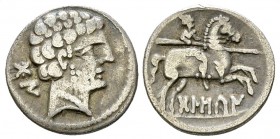 Spain, Bolskan, 80 - 72 BC, Silver Denarius