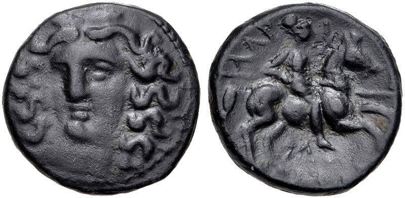 Thessaly, Larissa, 3rd Century BC
AE Dichalkon, 19mm, 5.99 grams
Obverse: Head...