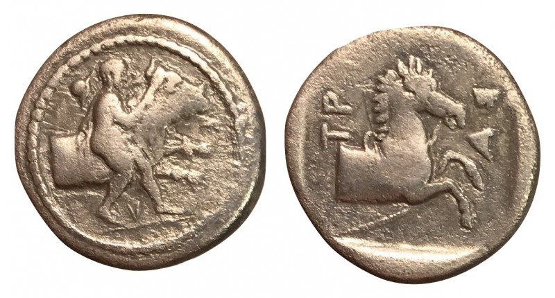 Thessaly, Trikka, 440 - 400 BC
Silver Hemidrachm, 16mm, 2.54 grams
Obverse: Yo...