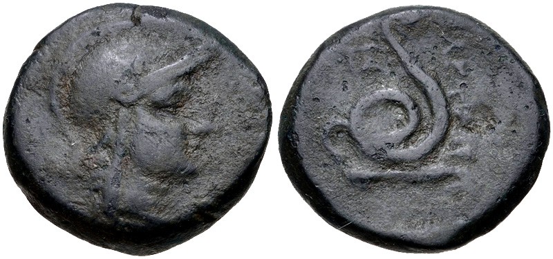 Mysia, Pergamon, King Philotairos, 281 - 133 BC
AE16, 4.27 grams
Obverse: Helm...