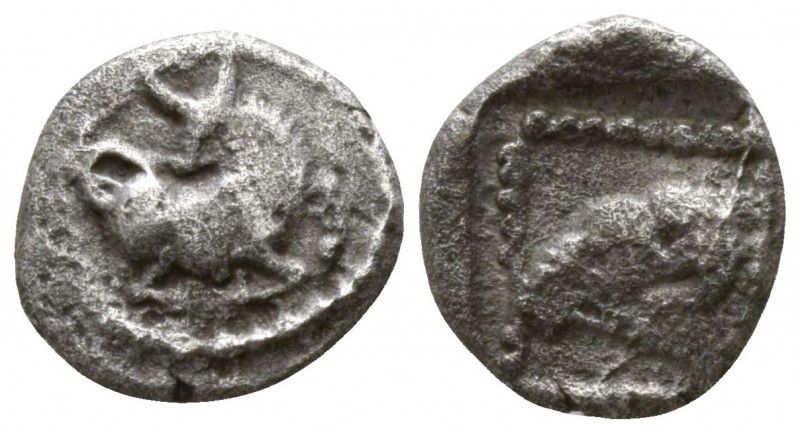 Dynasts of Lycia, Uncertain Dynast, 480 - 460 BC
Silver Obol, 7mm, .60 grams
O...