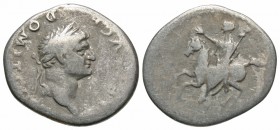 Domitian, as Caesar, 73 - 75 AD, Silver Denarius, On Horseback