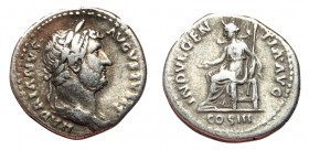 Hadrian, 117 - 138 AD, Silver Denarius, Indulgentia