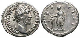 Antoninus Pius, 138 - 161 AD, Silver Denarius, Sacrificial Scene