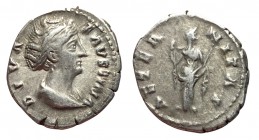 Faustina Sr., 141 - 146 AD, Silver Denarius, Aeternitas