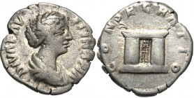 Diva Faustina Jr., Issue by M. Aurelius, 175 - 176 AD, Silver Denarius, Large Altar