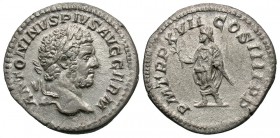 Caracalla, 198 - 217 AD, Silver Denarius, Genius of the Senate