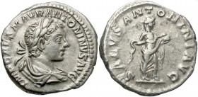 Elagabalus, 218 - 222 AD, Silver Denarius, Salus
