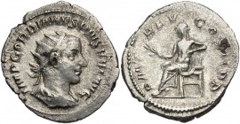Gordian III, 238 - 244 AD, Silver Antoninianus of Rome, Mars