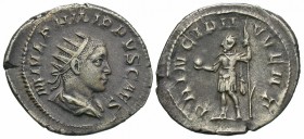 Philip II, as Caesar, 244 - 247 AD, Silver Antoninianus, Heroic Pose