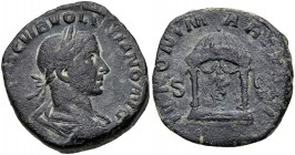 Volusian, 251 - 253 AD, Sestertius, Temple