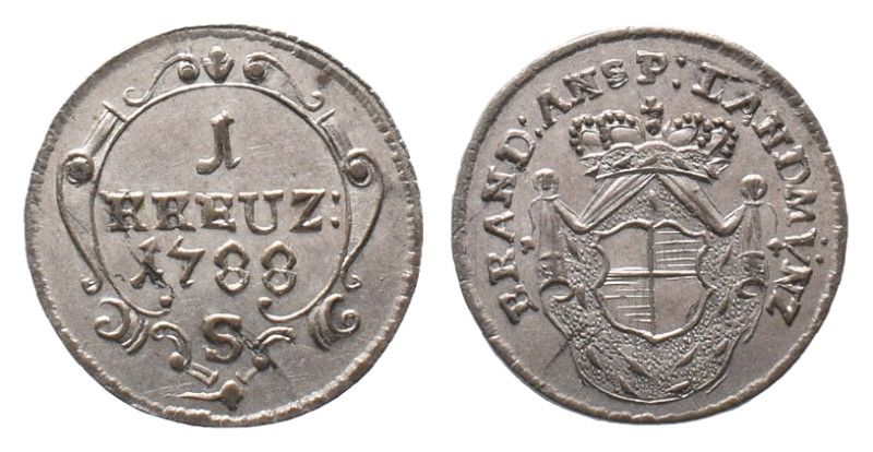 Brandenburg Ansbach, Christian Friedrich Karl Alexander 1757-1791, 1 Kreuzer 178...