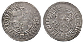 Brandenburg Preußen, Friedrich II. 1440-1470, Groschen o.J. Brandenburg. 2,52 g. Bahrfeld 33. Sehr schön-vorzüglich