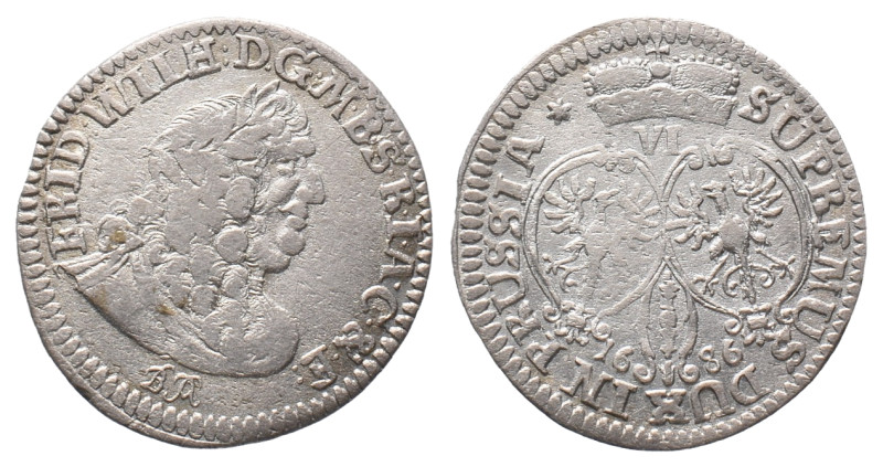 Brandenburg Preußen, Friedrich Wilhelm 1640-1688, 6 Gröscher 1686, Königsberg. 2...