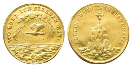 Brandenburg Preußen, Friedrich Wilhelm I. der Soldatenkönig, 1713-1740, Goldmedaille zu einem Dukaten o.J. (1732), auf die Aufnahme der Salzburger Emi...