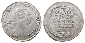 Brandenburg Preußen, Friedrich II. 1740-1786, 1/3 Taler 1768, Breslau. 8,31 g. Olding 88. Prachtexemplar. Vorzüglich